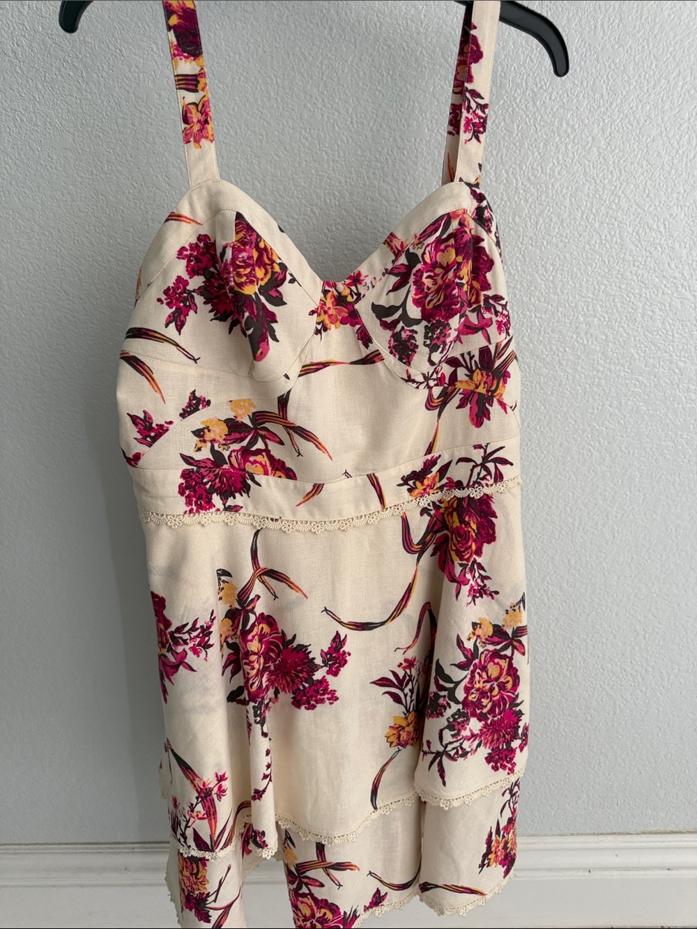 Chelsea28 Cream Floral Slip Dress with Pink & Yellow Blooms